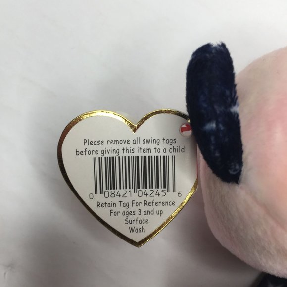 Vintage Ty Beanie Babies July 4 1999 Spangle USA Teddy Bear Red White Blue Stars - Picture 10 of 11